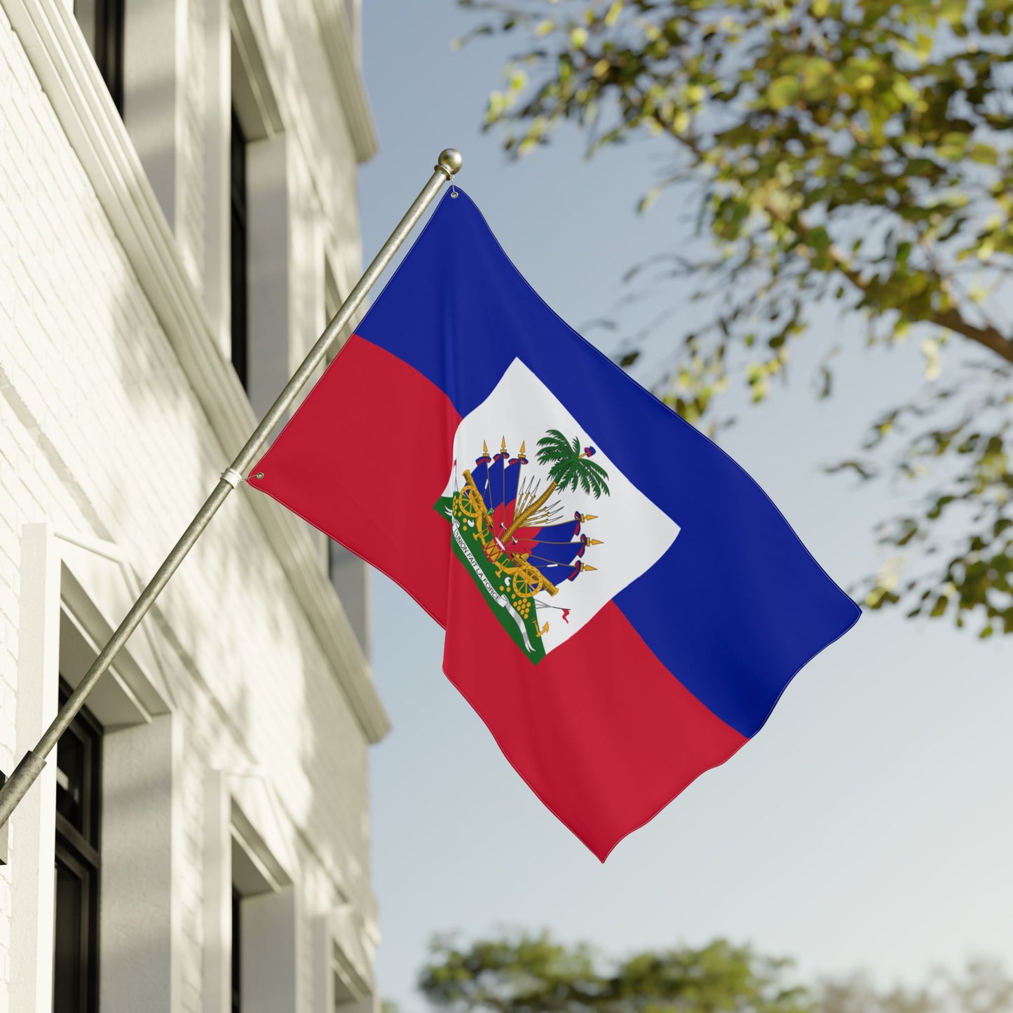 Haiti Flag Double Sided Flag | Nylon Garden Banner, 2-Sided Haitian Flag