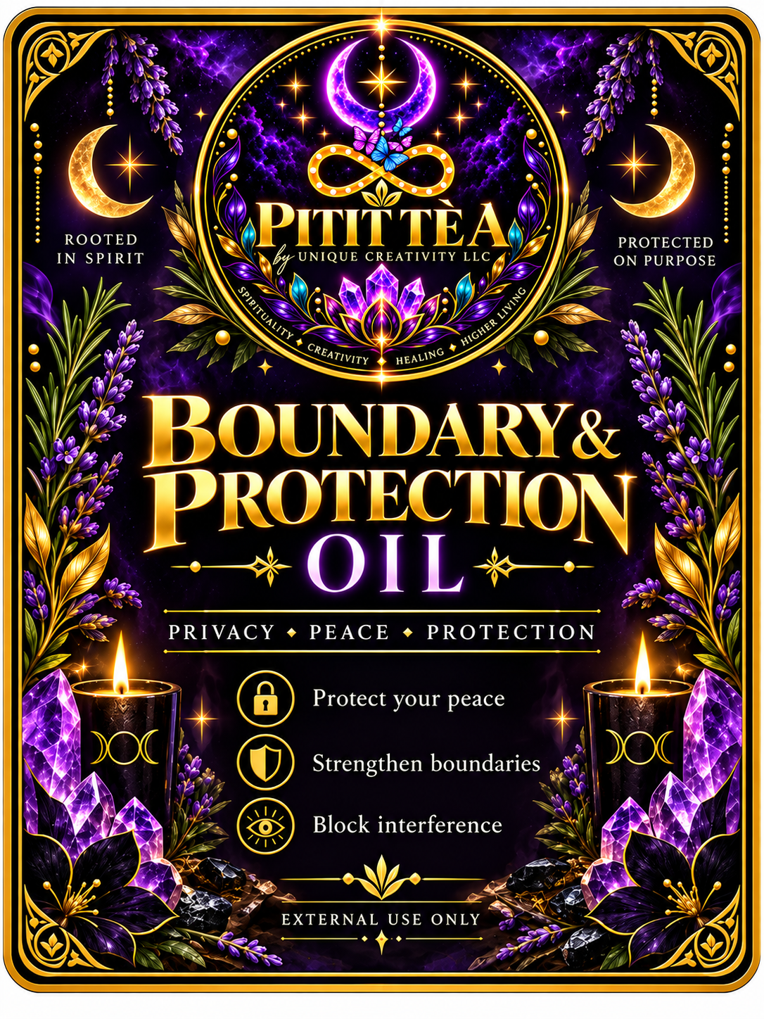 Boundary & Protection Oil | Protect Your Peace & Strengthen Boundaries | Pitit Tè A
