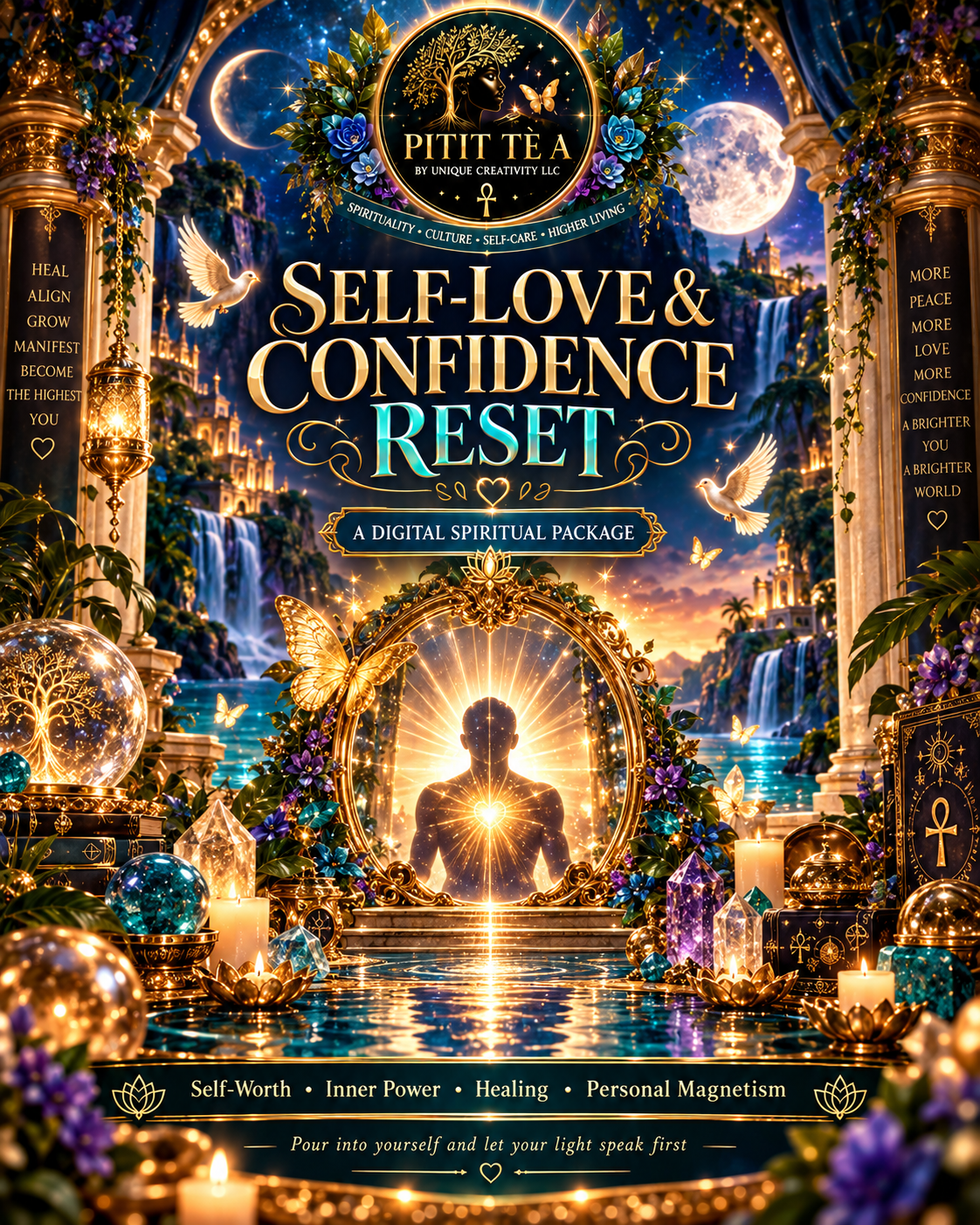 Self-Love & Confidence Reset Package | Self-Worth, Inner Power & Personal Magnetism | Pitit Tè A