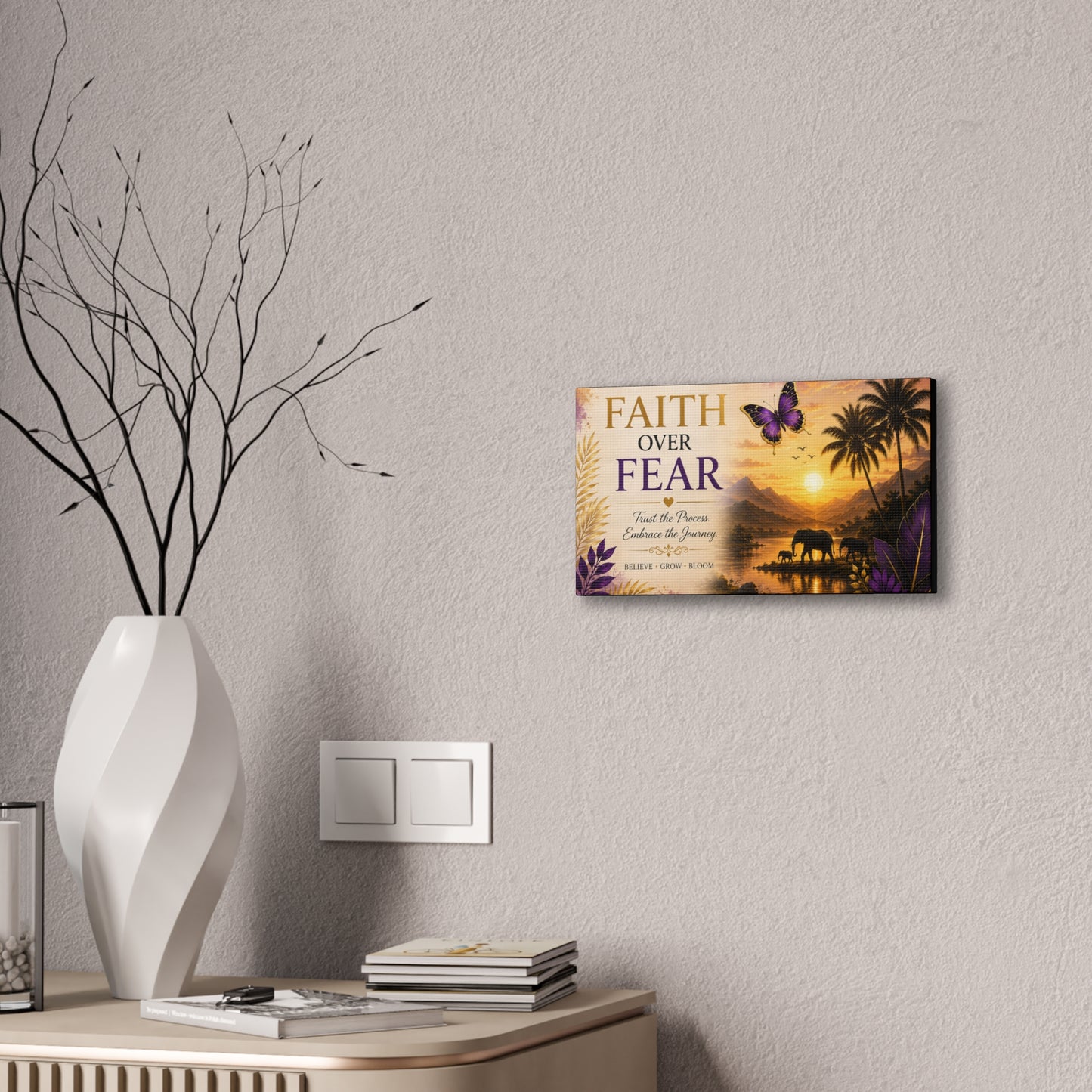 Faith Over Fear wall art Canvas Stretched | By Unique creativity LLC