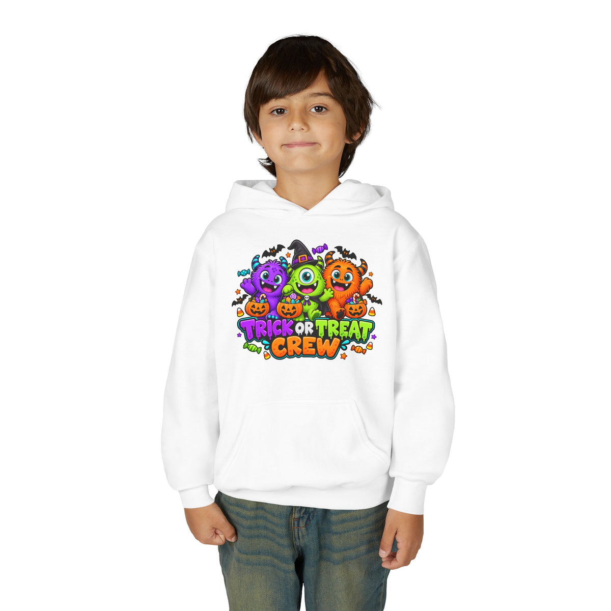 Trick or Treat Crew Halloween Youth Hoodie