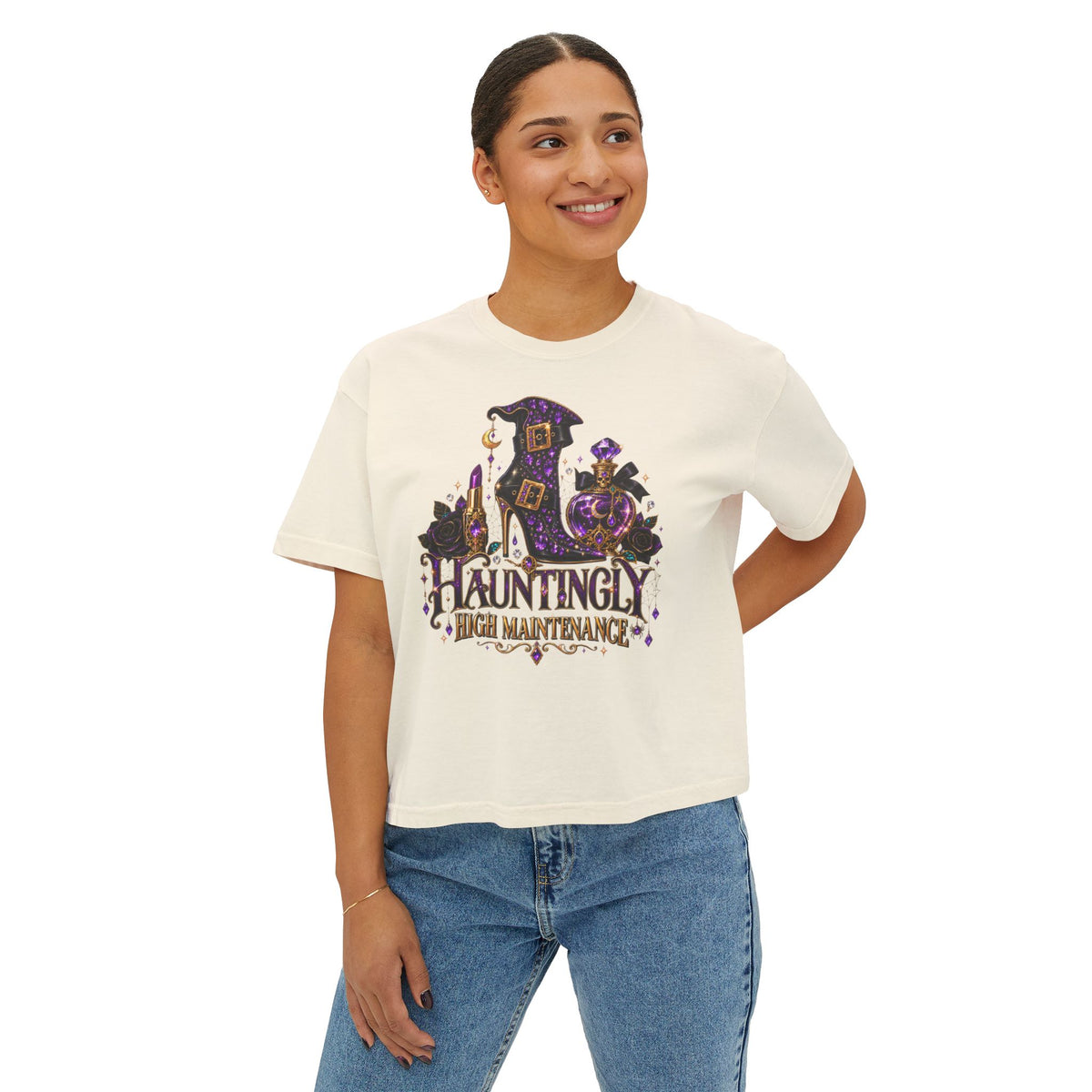 Hauntingly High Maintenance Halloween Crop Top