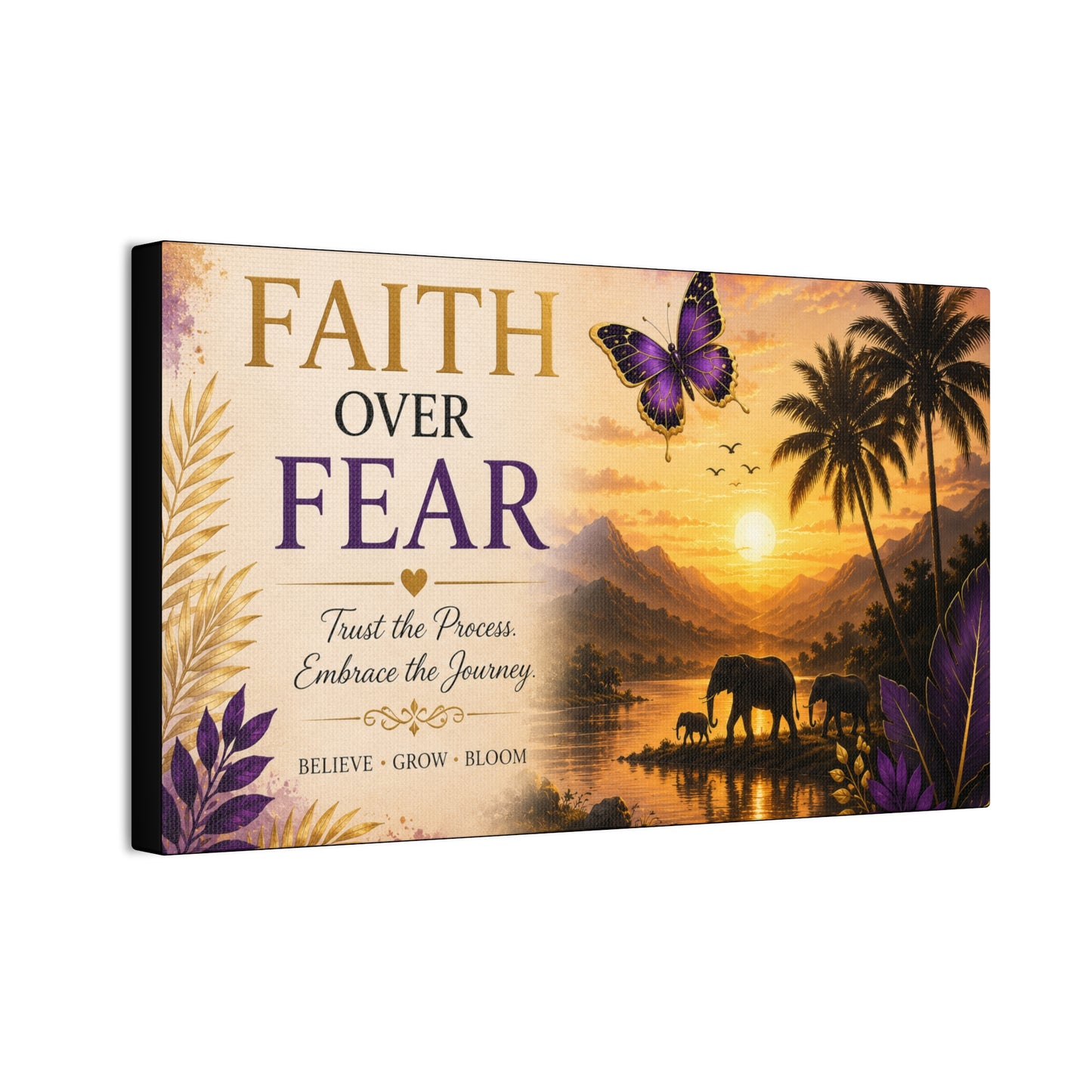 Faith Over Fear wall art Canvas Stretched | By Unique creativity LLC