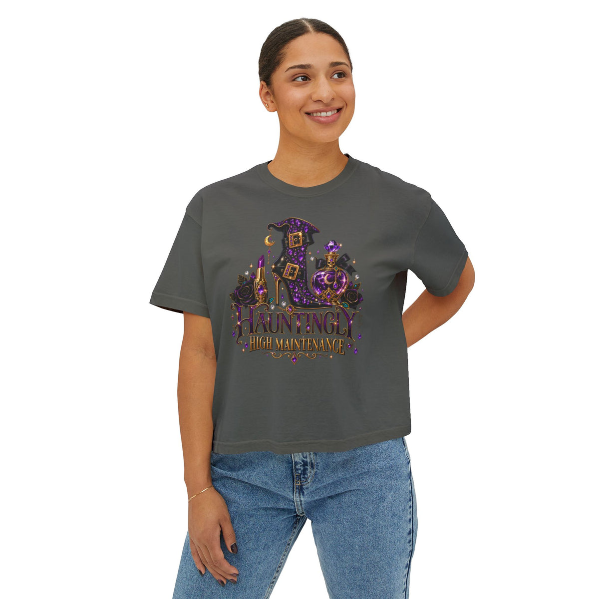 Hauntingly High Maintenance Halloween Crop Top