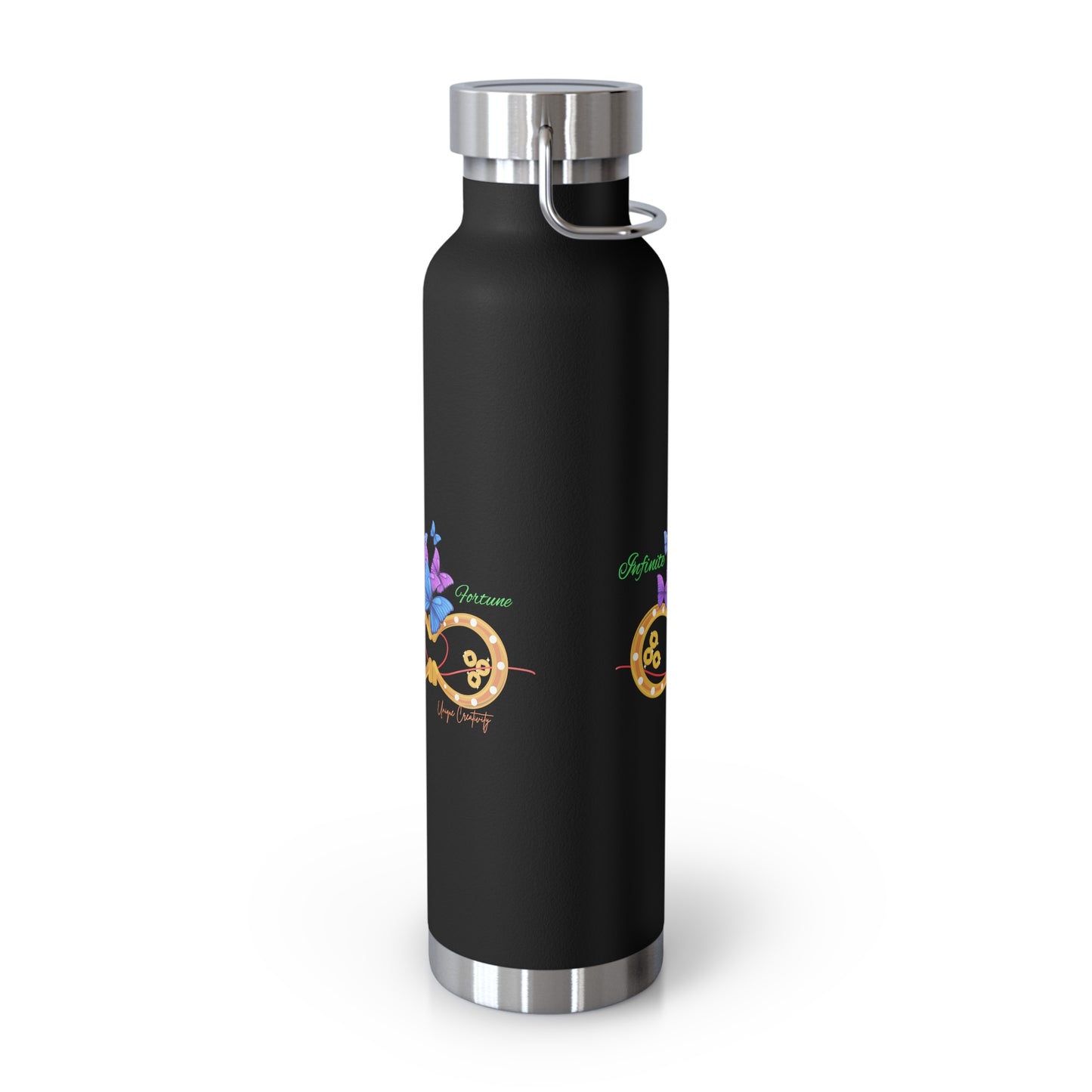 Infinite Fortune™ Stainless Steel Water Bottle Butterfly & Infinity Logo Leak-Proof, Eco-Friendly, 20oz Hydration Bottle