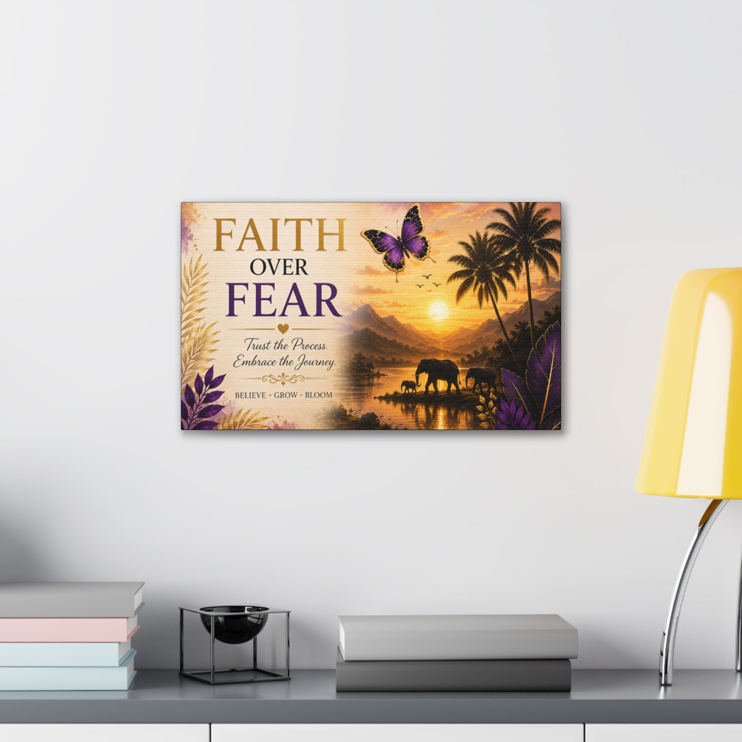 Faith Over Fear wall art Canvas Stretched | By Unique creativity LLC
