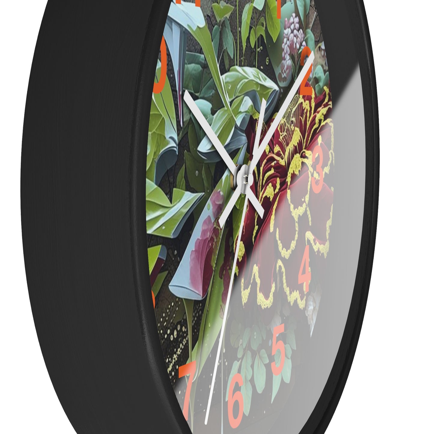 Floral Wall Clock, Handmade Home Decor, Nature Inspired, Gift for Garden Lovers, Unique Timepiece, Living Room Decor