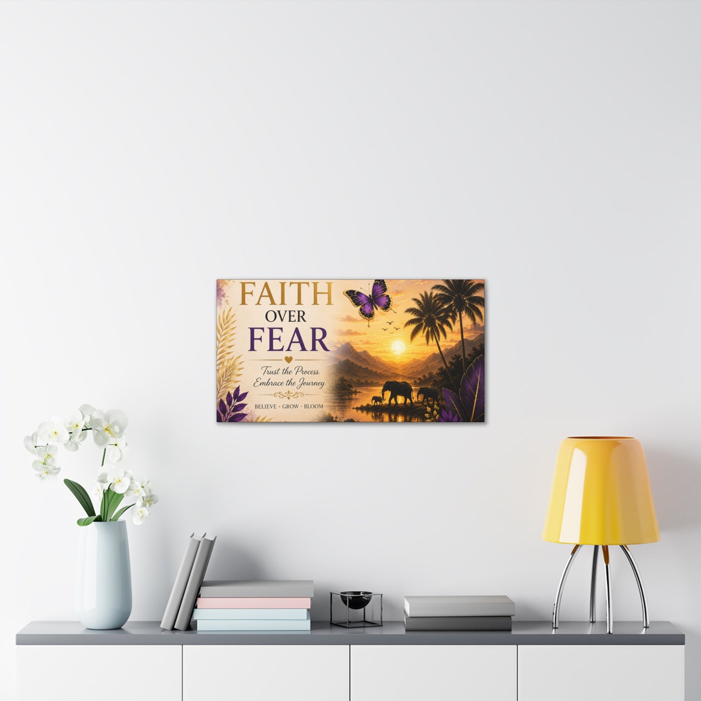 Faith Over Fear wall art Canvas Stretched | By Unique creativity LLC