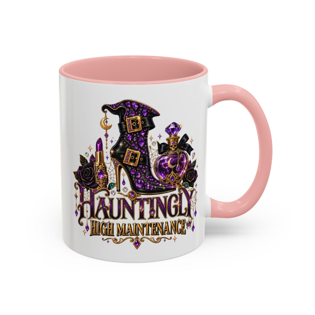 Hauntingly High Maintenance Halloween Mug – 11 oz Color Accent Coffee Cup