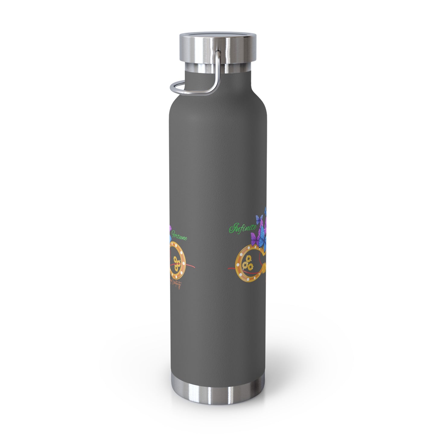 Infinite Fortune™ Stainless Steel Water Bottle Butterfly & Infinity Logo Leak-Proof, Eco-Friendly, 20oz Hydration Bottle