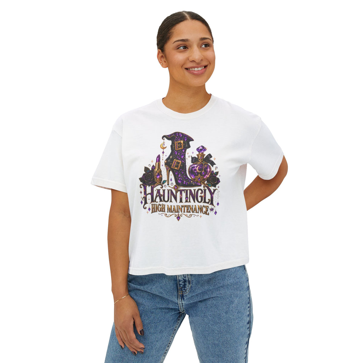 Hauntingly High Maintenance Halloween Crop Top