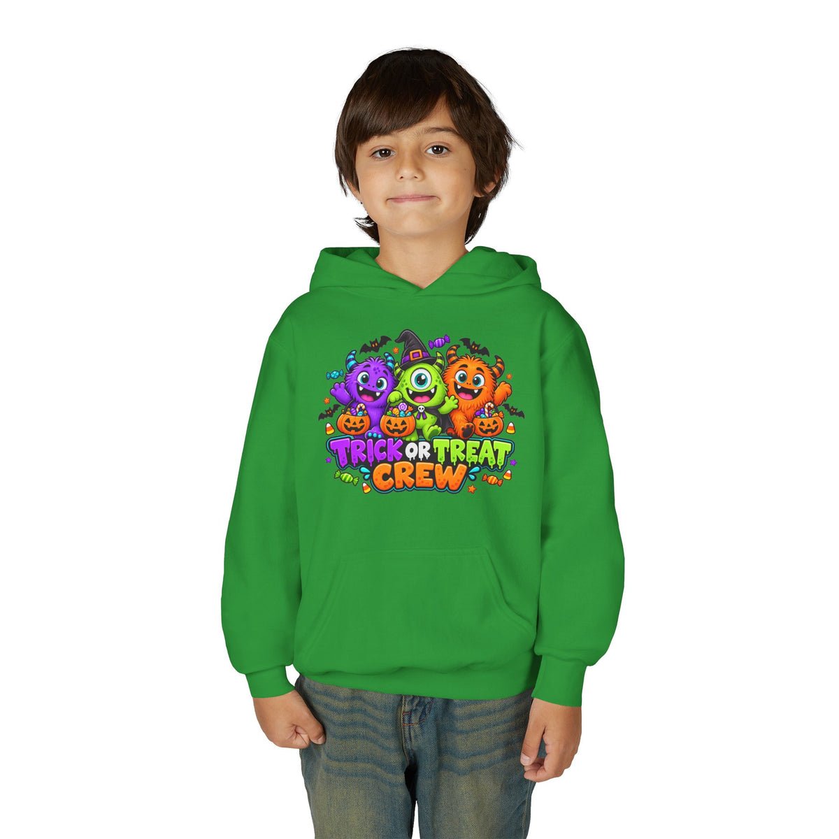 Trick or Treat Crew Halloween Youth Hoodie