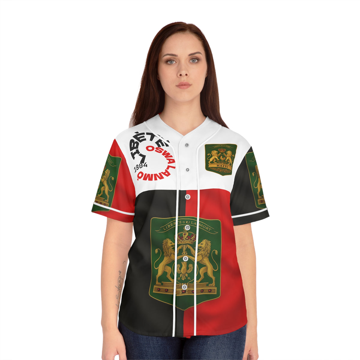 Women Haiti Revolution Baseball Jersey | Nou Nan Nouvèl 2026 | Haitian Heritage Jersey