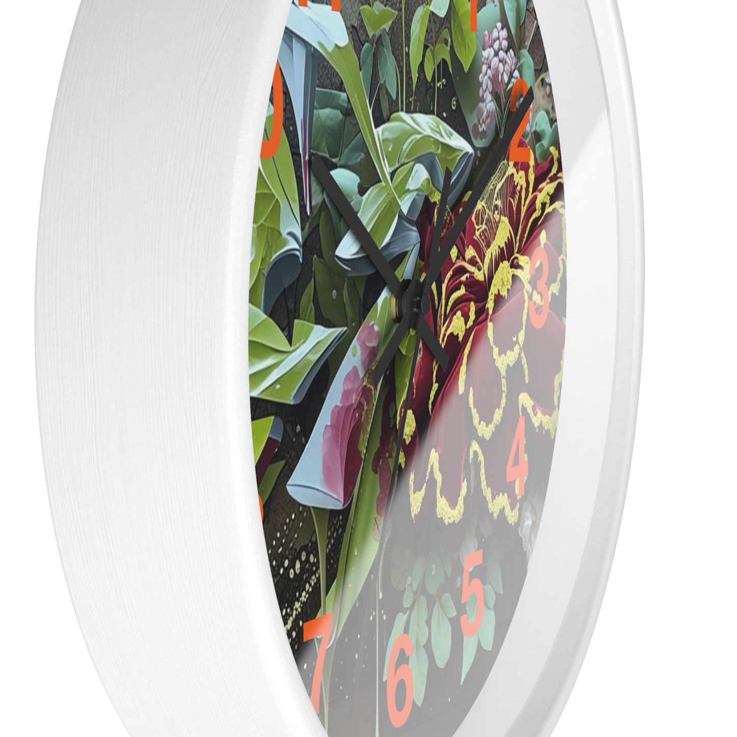 Floral Wall Clock, Handmade Home Decor, Nature Inspired, Gift for Garden Lovers, Unique Timepiece, Living Room Decor