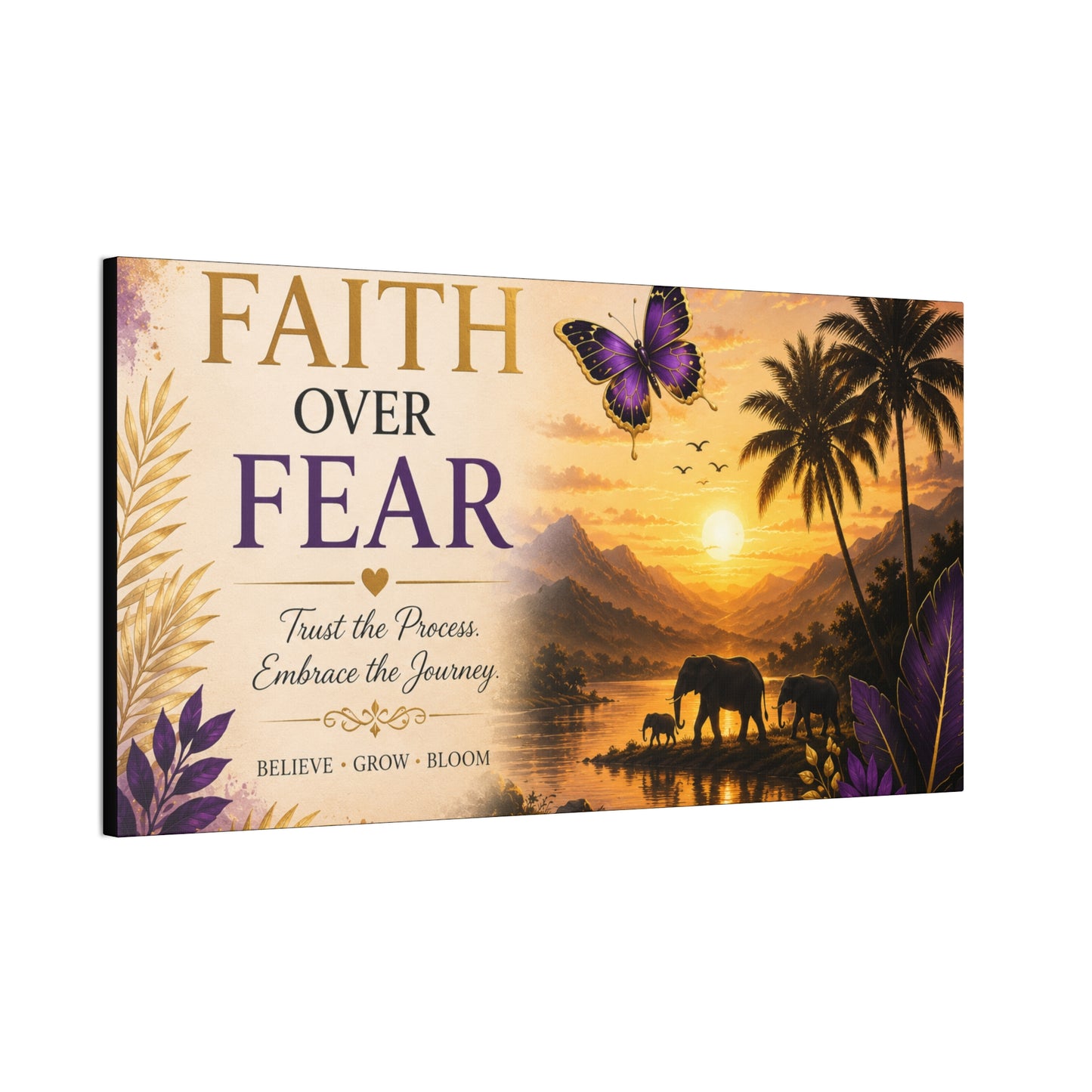 Faith Over Fear wall art Canvas Stretched | By Unique creativity LLC