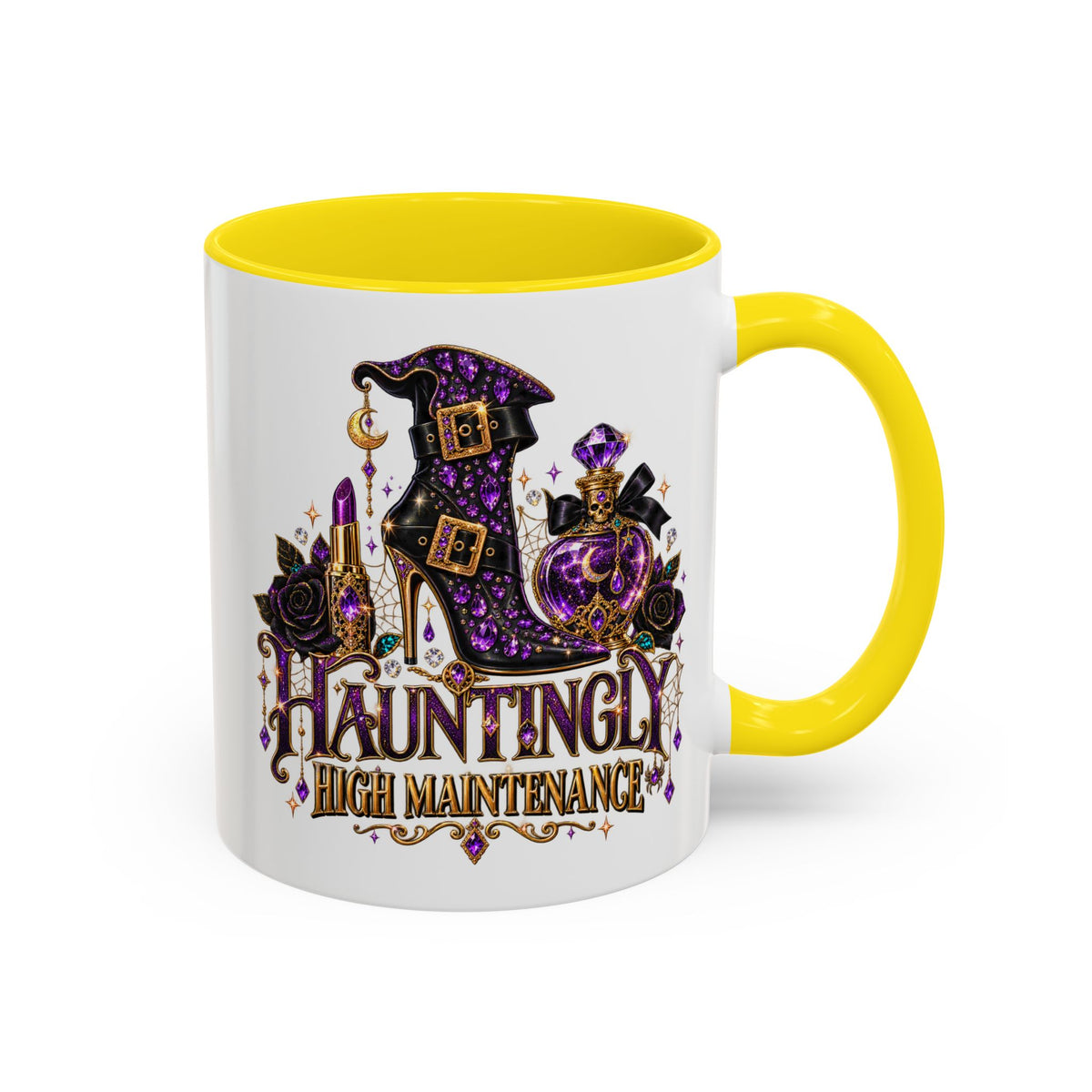 Hauntingly High Maintenance Halloween Mug – 11 oz Color Accent Coffee Cup