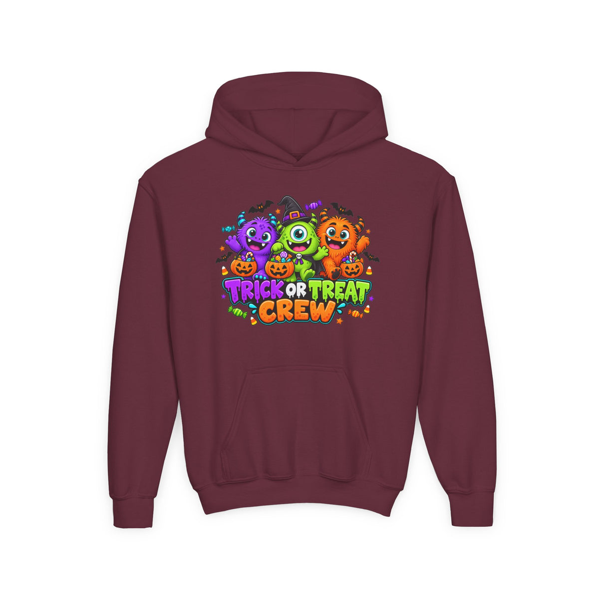 Trick or Treat Crew Halloween Youth Hoodie