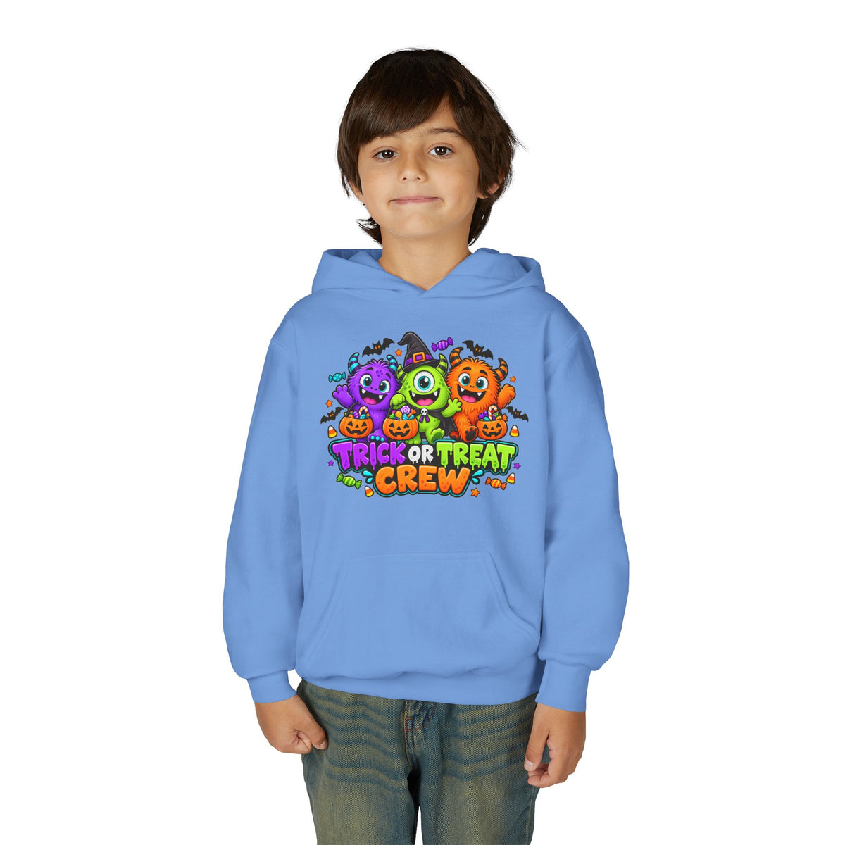 Trick or Treat Crew Halloween Youth Hoodie