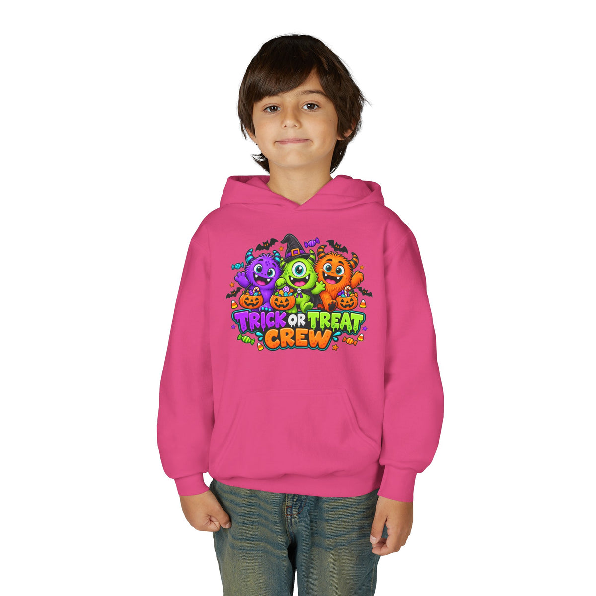 Trick or Treat Crew Halloween Youth Hoodie