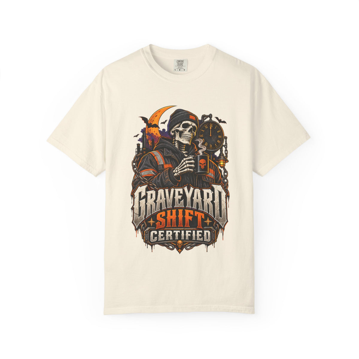 Graveyard Shift Certified Skeleton Halloween T-Shirt