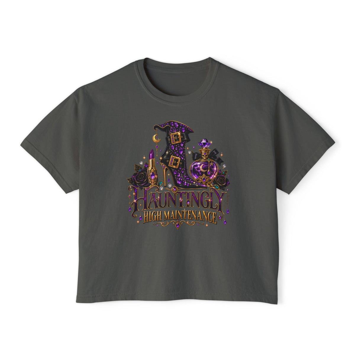 Hauntingly High Maintenance Halloween Crop Top