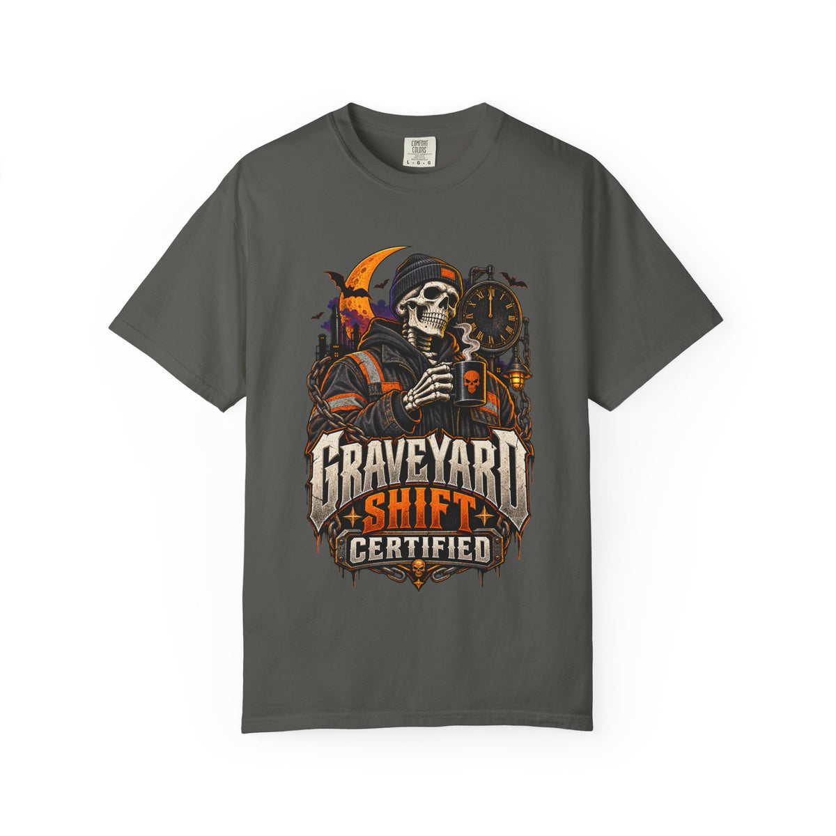 Graveyard Shift Certified Skeleton Halloween T-Shirt