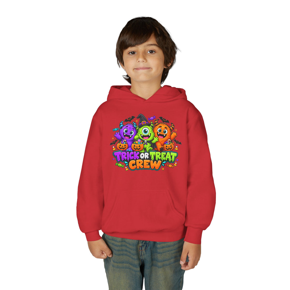 Trick or Treat Crew Halloween Youth Hoodie