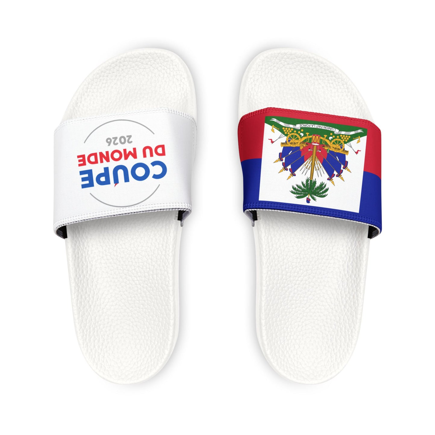 Coupe Du Monde 2026 - Haiti Flag Slides  Limited Edition- Comfortable -  Proudly Haitian