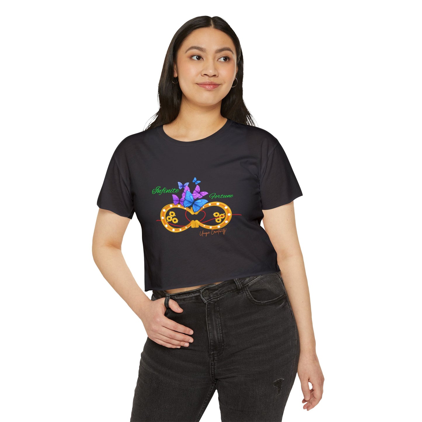 Infinite Fortune Crop Tee | Luxe Style