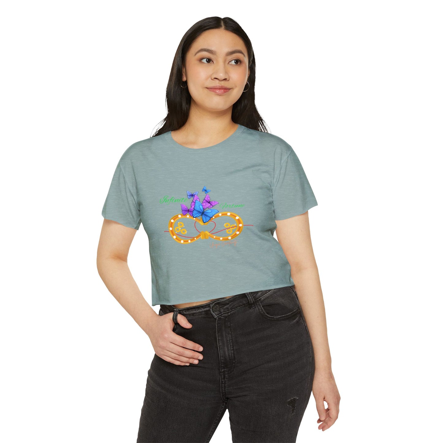 Infinite Fortune Crop Tee | Luxe Style