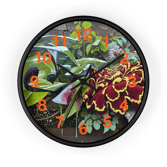 Floral Wall Clock, Handmade Home Decor, Nature Inspired, Gift for Garden Lovers, Unique Timepiece, Living Room Decor