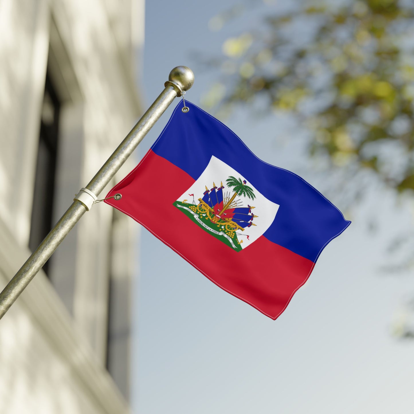 Haiti Flag Double Sided Flag | Nylon Garden Banner, 2-Sided Haitian Flag