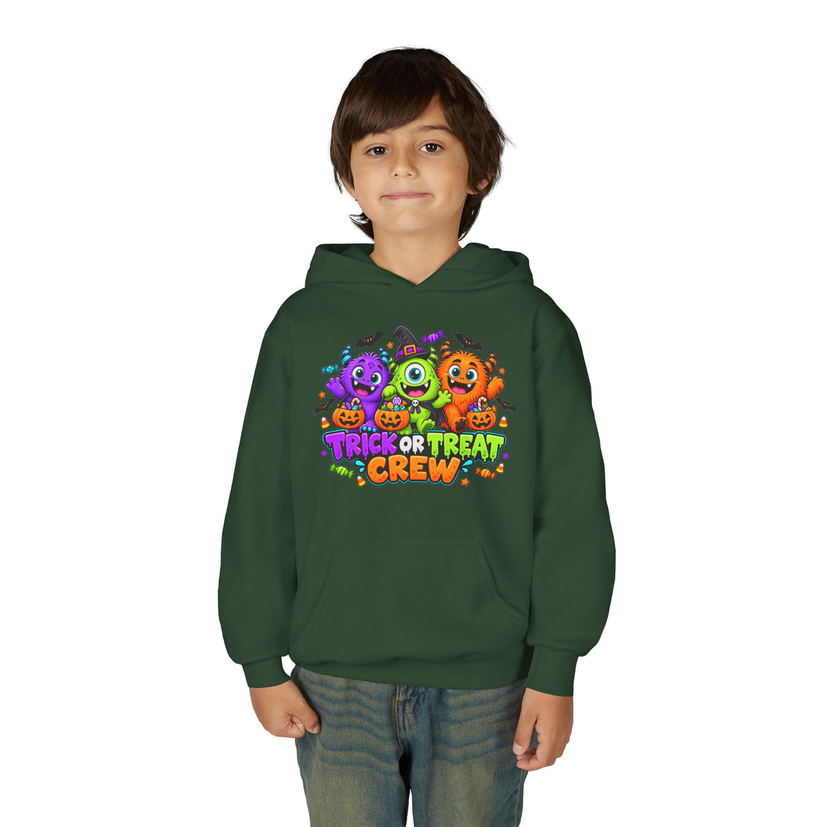 Trick or Treat Crew Halloween Youth Hoodie