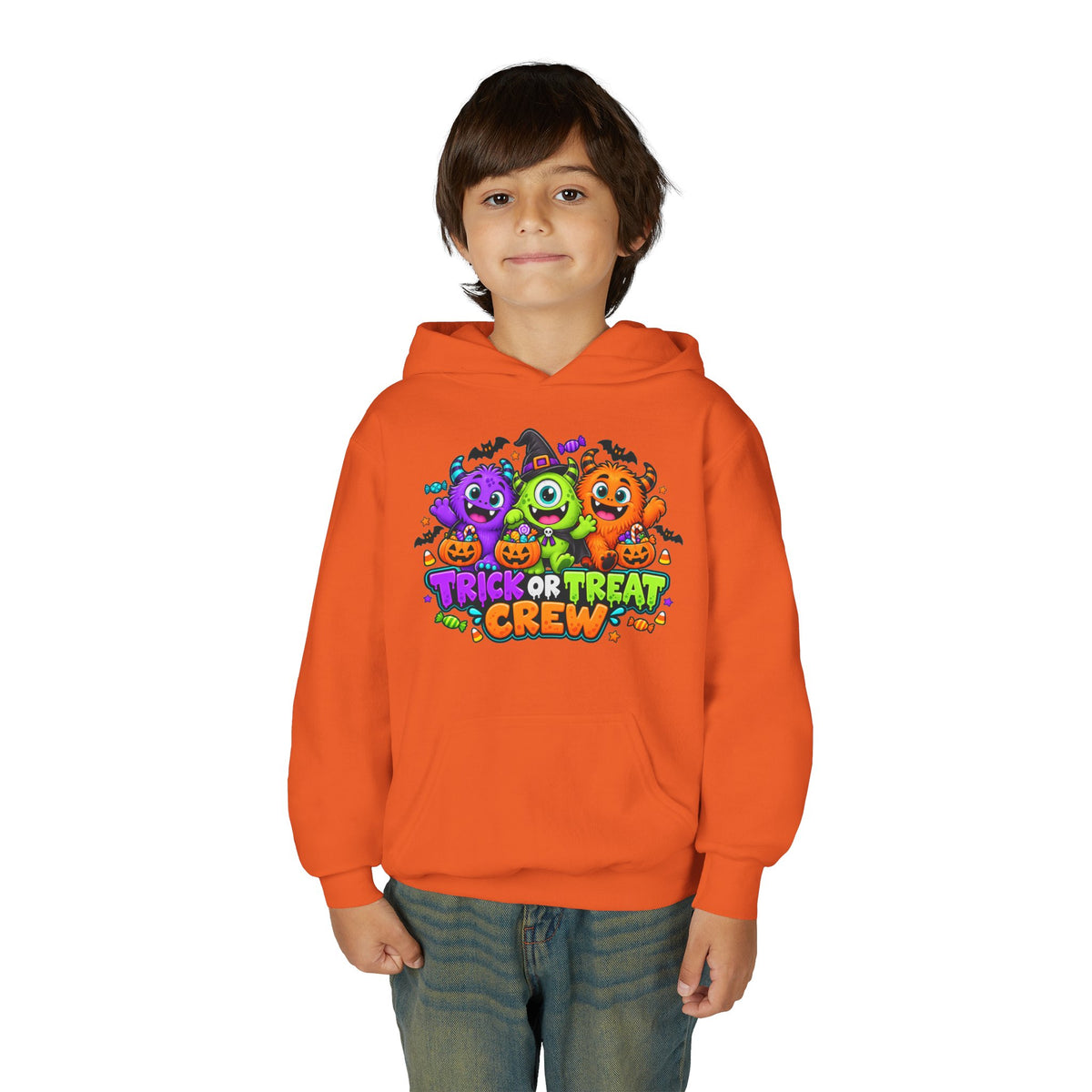 Trick or Treat Crew Halloween Youth Hoodie