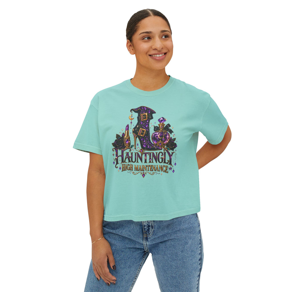 Hauntingly High Maintenance Halloween Crop Top