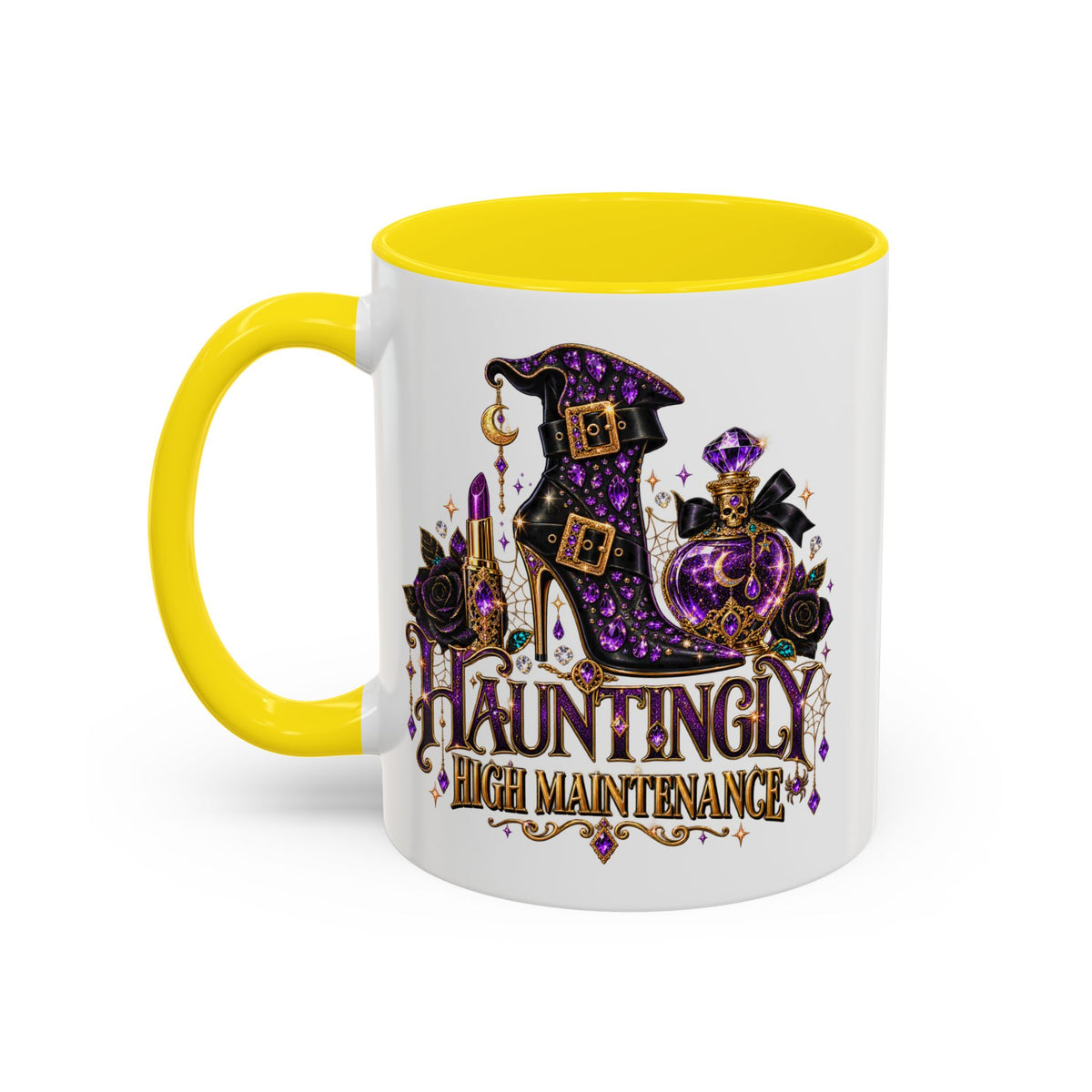 Hauntingly High Maintenance Halloween Mug – 11 oz Color Accent Coffee Cup