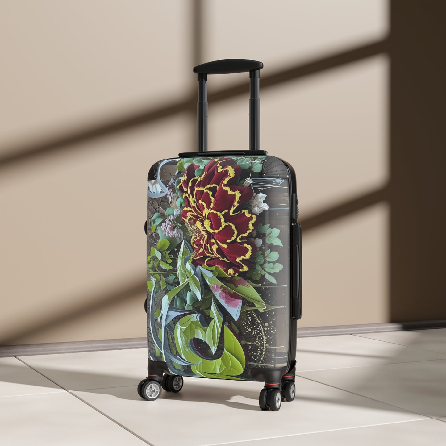 Garden Bloom Elegance Artistic Floral Suitcase by Unique Creativity LLC