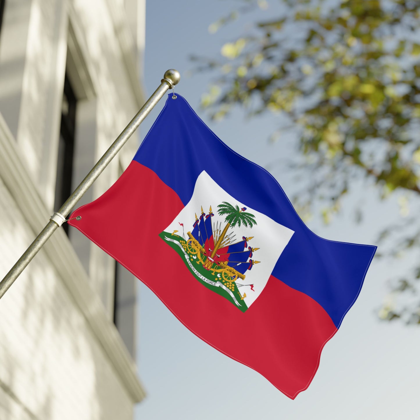 Haiti Flag Double Sided Flag | Nylon Garden Banner, 2-Sided Haitian Flag