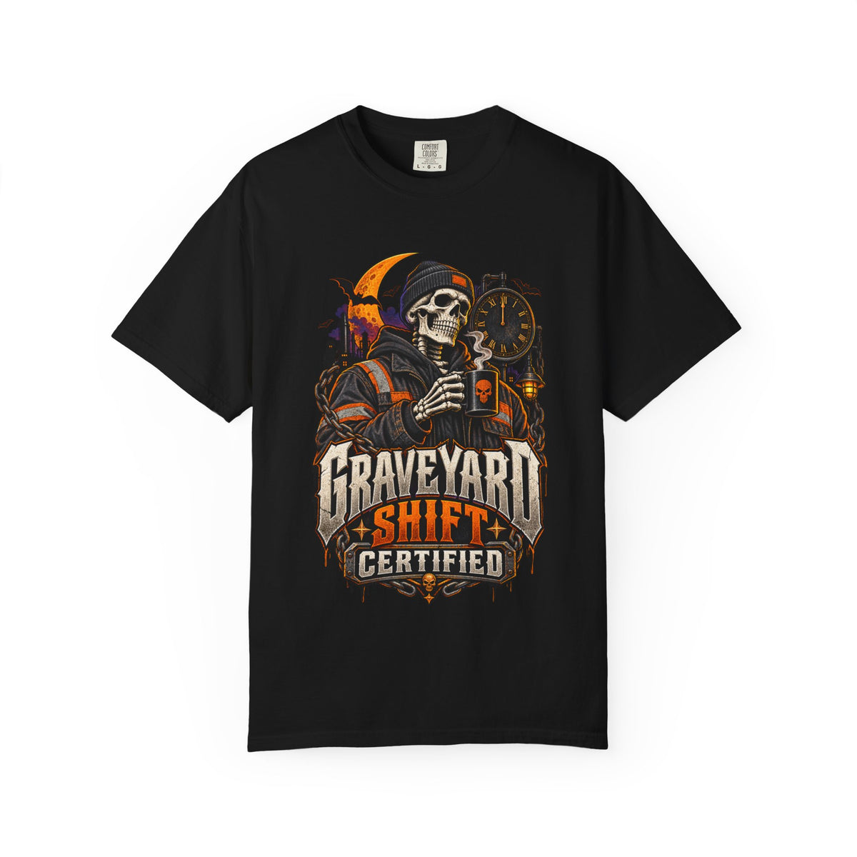 Graveyard Shift Certified Skeleton Halloween T-Shirt