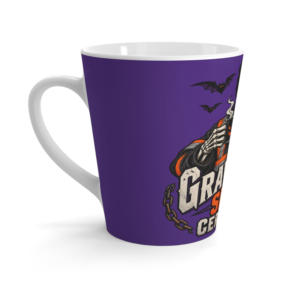 Graveyard Shift Certified Purple Halloween Latte Mug – 12 oz