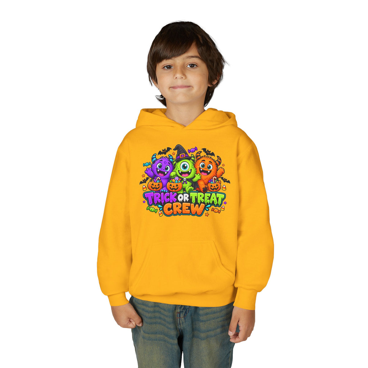Trick or Treat Crew Halloween Youth Hoodie