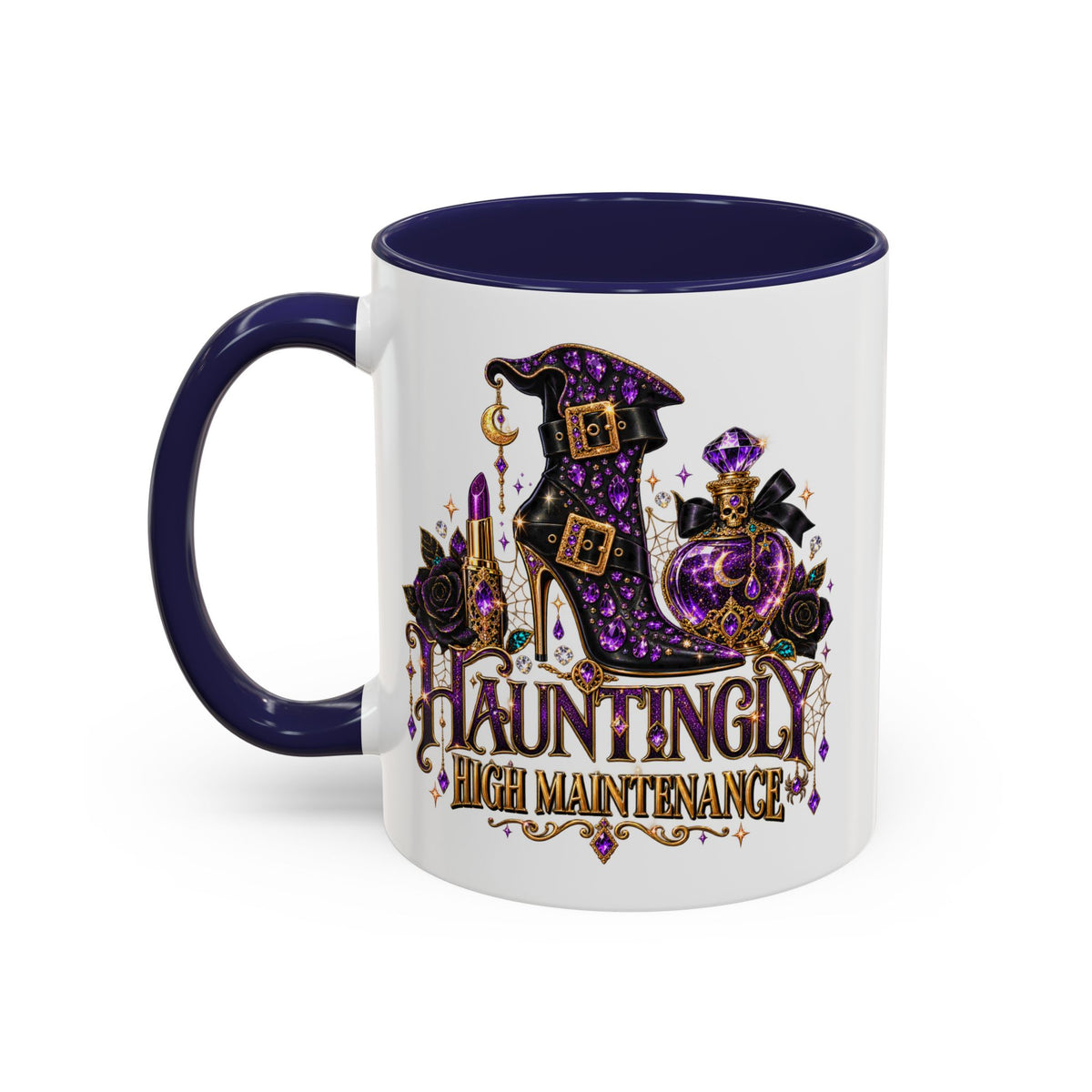 Hauntingly High Maintenance Halloween Mug – 11 oz Color Accent Coffee Cup