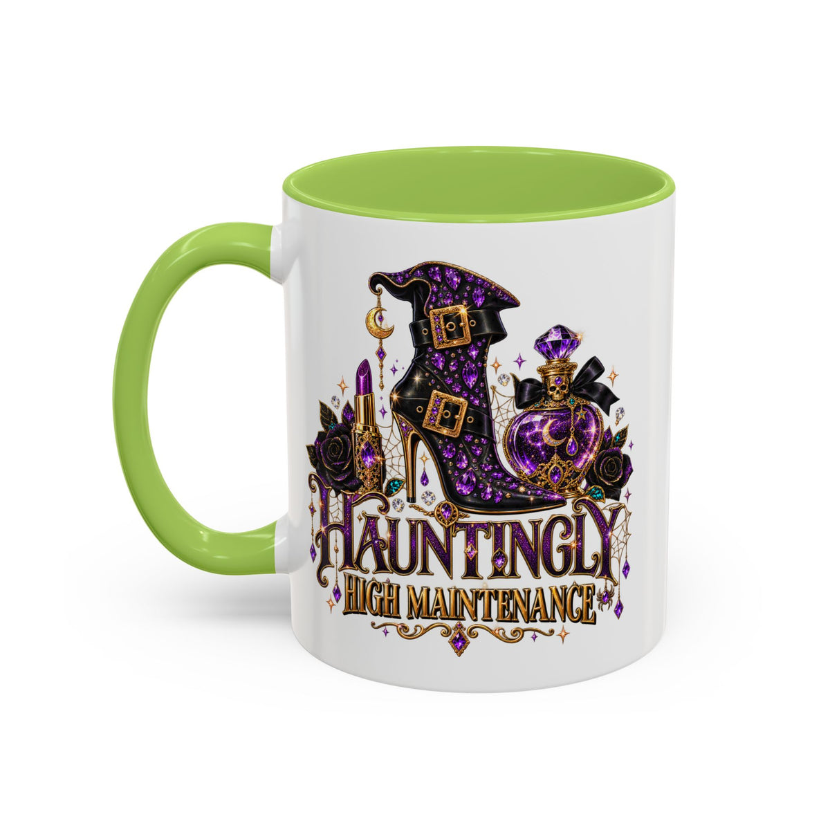 Hauntingly High Maintenance Halloween Mug – 11 oz Color Accent Coffee Cup