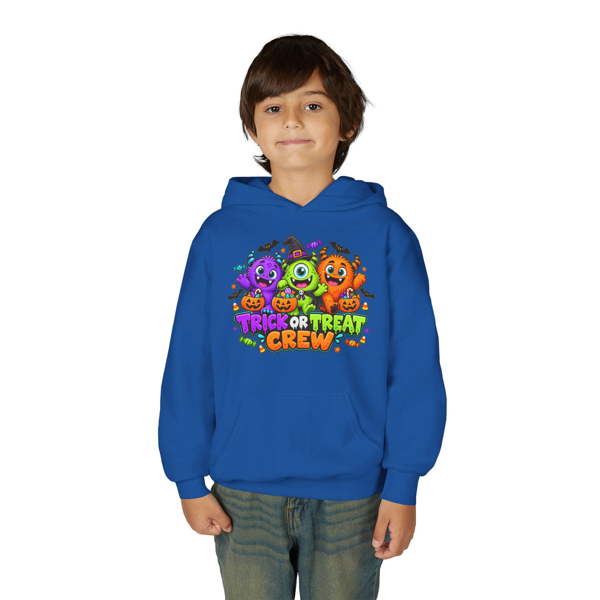 Trick or Treat Crew Halloween Youth Hoodie
