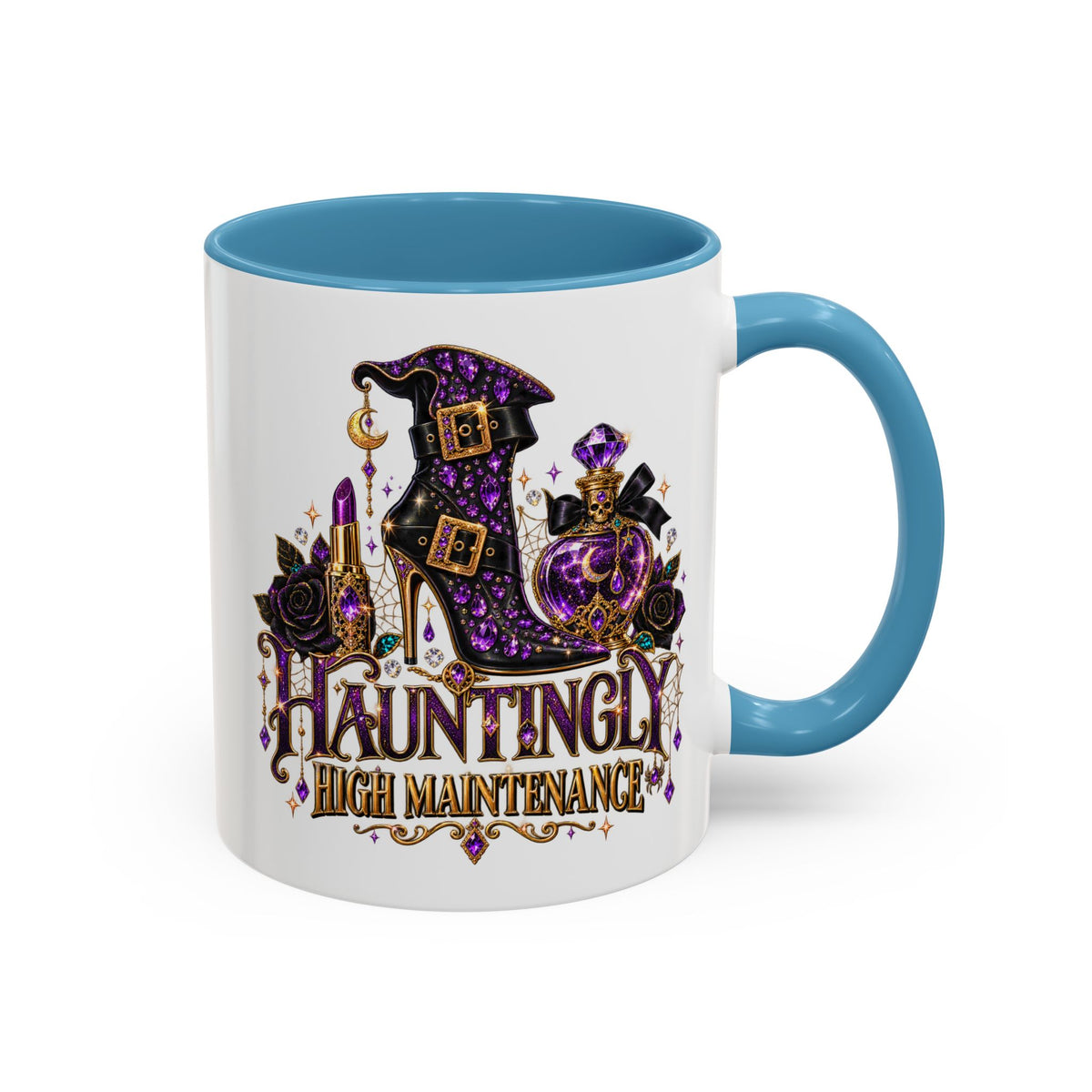 Hauntingly High Maintenance Halloween Mug – 11 oz Color Accent Coffee Cup