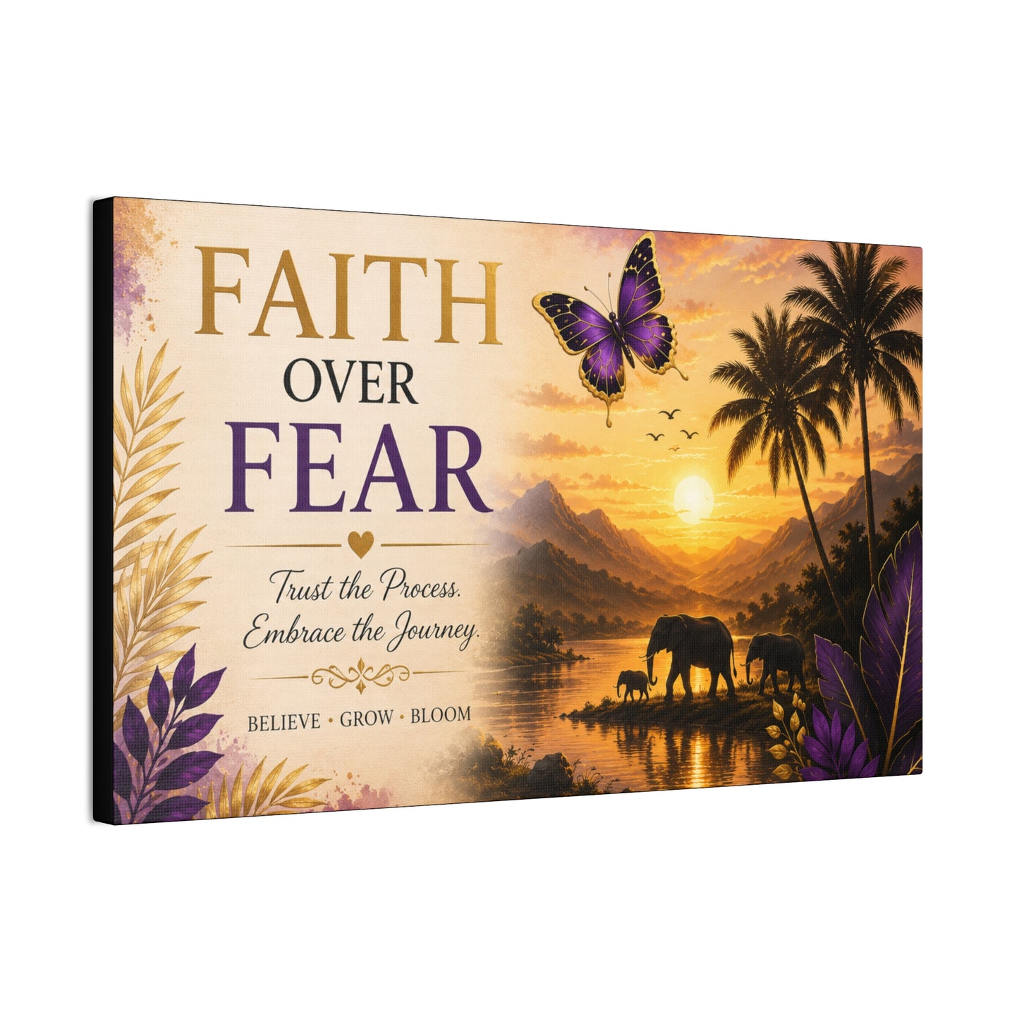 Faith Over Fear wall art Canvas Stretched | By Unique creativity LLC