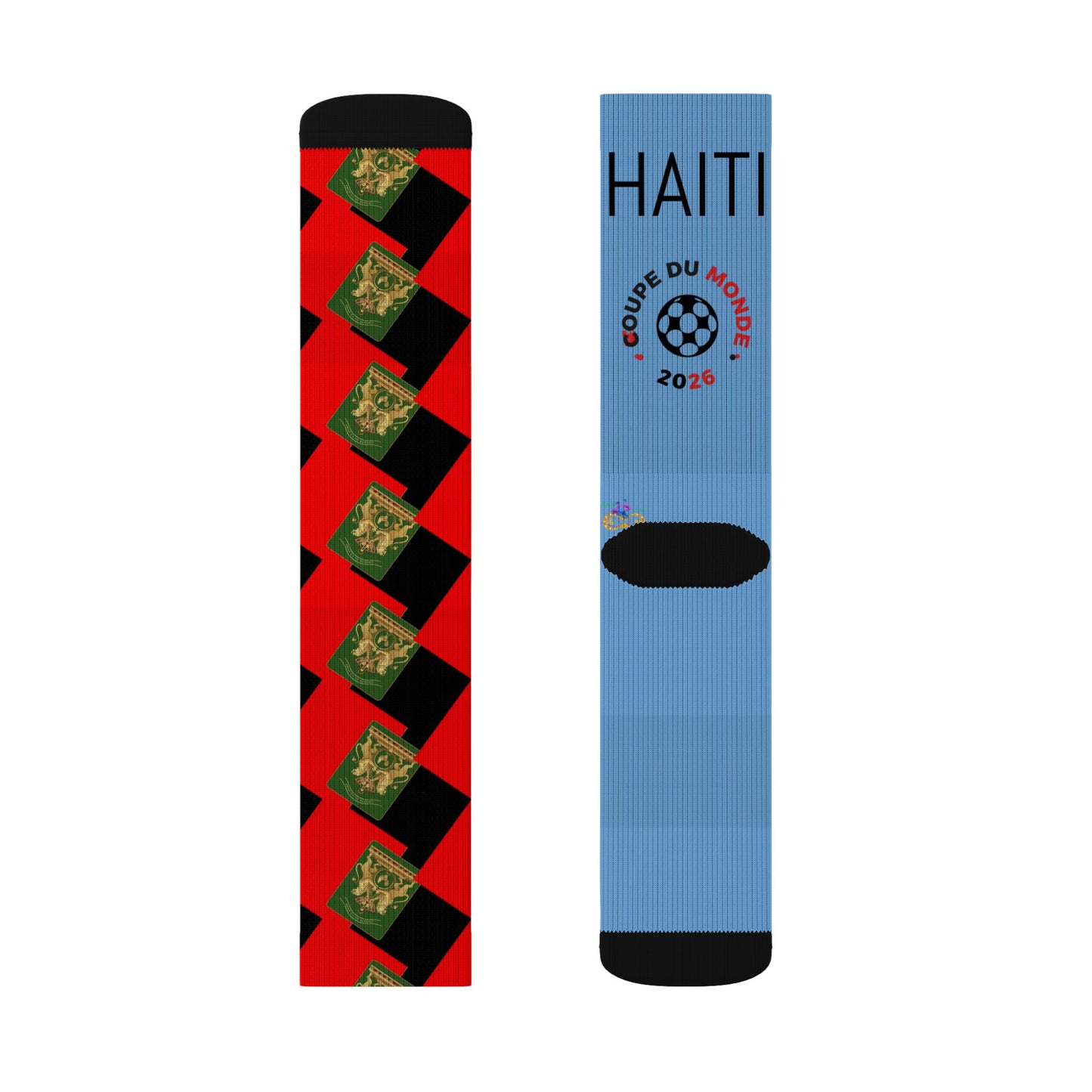 Haiti Freedom Crest Socks - Red Black - Liberté ou La Mort Edition