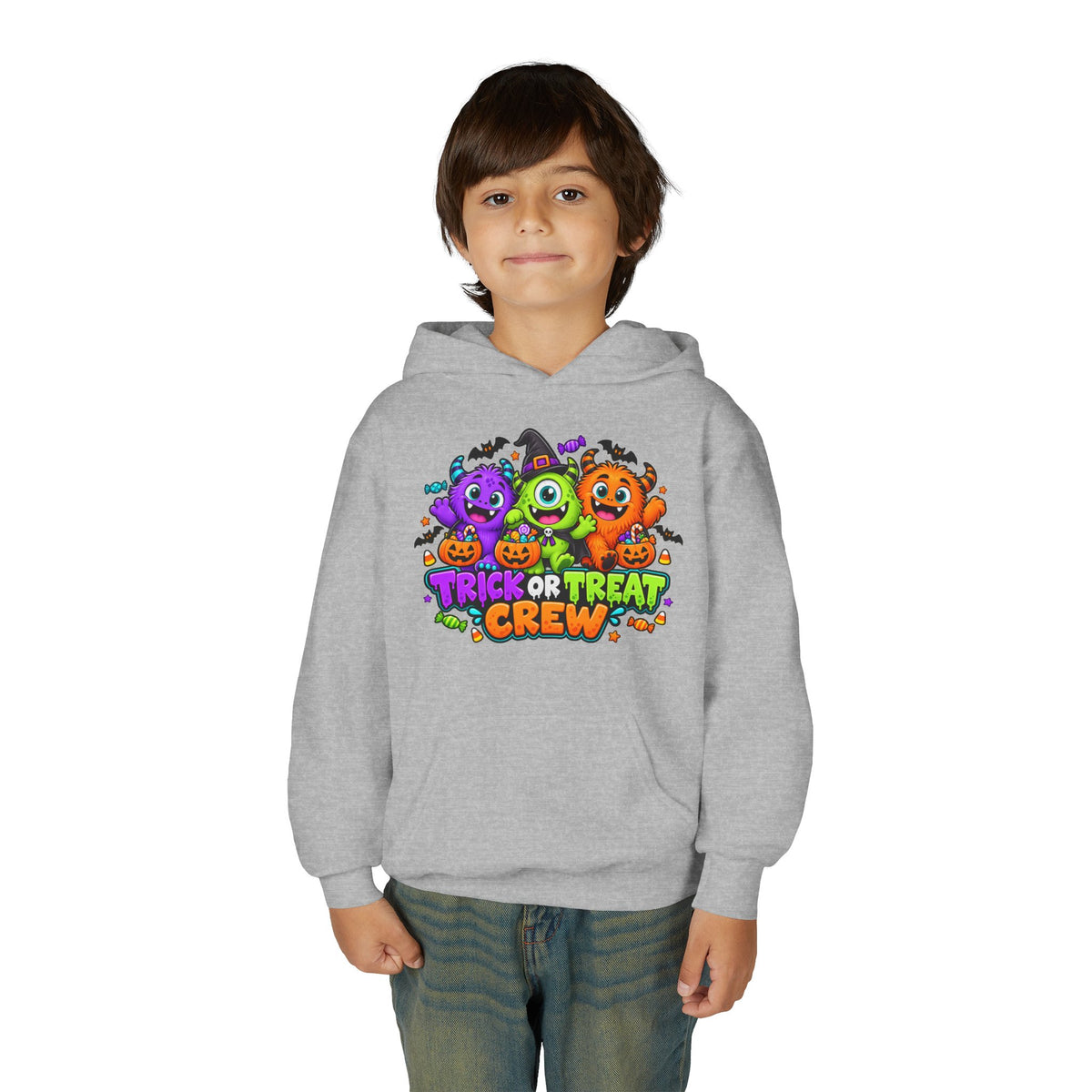 Trick or Treat Crew Halloween Youth Hoodie