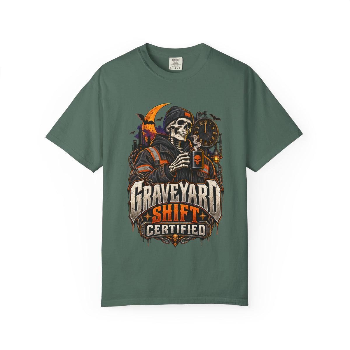 Graveyard Shift Certified Skeleton Halloween T-Shirt
