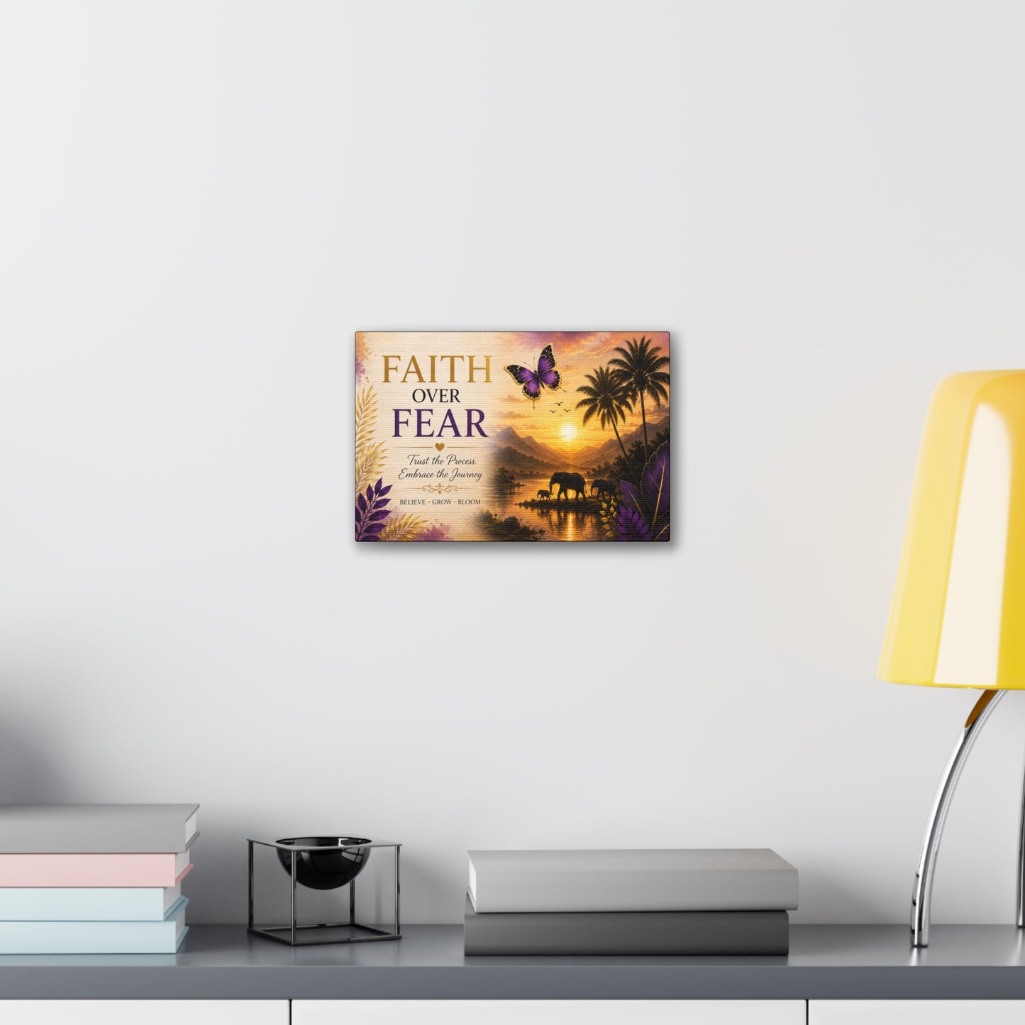 Faith Over Fear wall art Canvas Stretched | By Unique creativity LLC